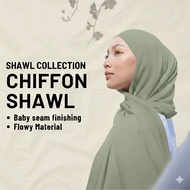 [Tudung Viral] Plain Chiffon Shawl 2 Meter | Black, Burgundy, Teal & Off White | tudung raya 2026