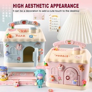 Bank Duit Piggy House Tabung Coin Money Box Bank Desktop Decoration Save Save Box Key