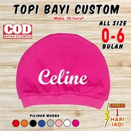 Topi Bayi Anak GRATIS Custom Nama kupluk bayi lucu anak laki laki