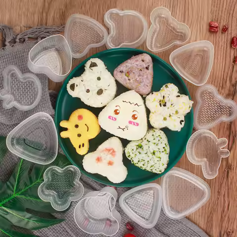 Sushi Rice Maker Mold Cartoon Shape Onigiri Rice Ball Set Japanese Press Maker Mold DIY Tools Bento 