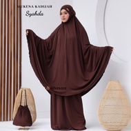Mukena Premium Jersey Motif Polos Warna Coklat untuk Shalat