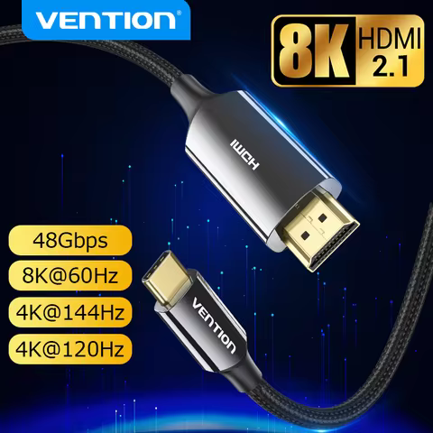 Vention USB C to HDMI Cable 8K Type C HDMI Thunderbolt 3 Adapter for MacBook Samsung Galaxy S10/S9 H