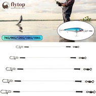 FLYTOP 10Pcs Fishing Rod 20LB-50LB Fluorocarbon Wire Leader Line with Swivel and Snaps Connect Fishi