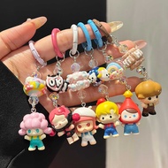 Genuine Cute Grain Hug Series Small Handle Bubble Mart Ornament Chain Plus Clip Keychain Chain New S