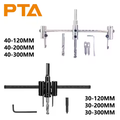 30/40MM-120/200/300MM Adjustable Wood Drywall Circle Hole Drill Cutter Bit DIY Tool Black or Sliver 