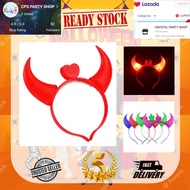 Halloween Theme - DEVIL HORN Headband With Light - Devil Horn - Lighting Devil Horn -  READY STOCK -