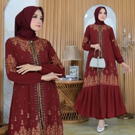 TURKEY ABAYA GAMIS WITH SMALL BROWN FLOWER EMBROIDERY Abaya Abaya Dubai Abaya Dress Abaya Turkey