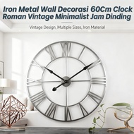 Clock Vintage 50cm Wall Jam Dinding 40cm Large Minimalist Iron Metal Decoration