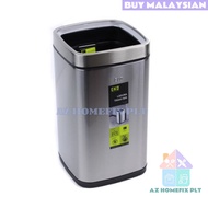 EKO LAGUNA OPEN TOP MATT Stainless Steel Litter Bin 12L Dustbin Garbage Bin Tong Sampah
