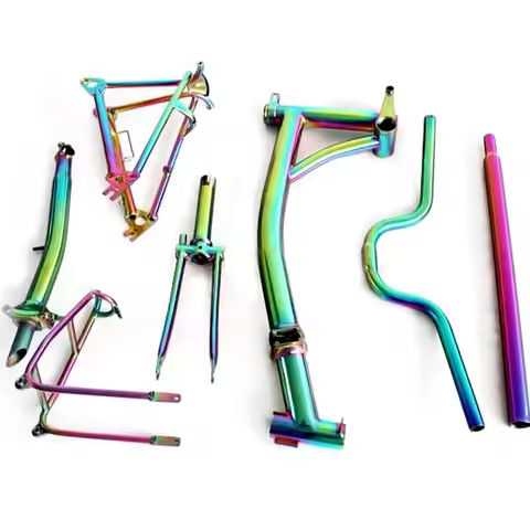 PVD Colorful GR9 Titanium Alloy Folding Bike Frameset, Brompton Frame, C Line, 16 Inch