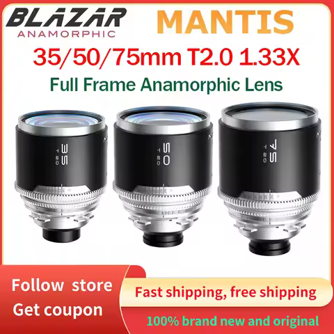 Great Joy BLAZAR MANTIS 35mm 50mm 75mm T2.0 Full Frame Camera Lens 1.33x Anamorphic Lens for ARRI PL