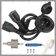 [U L Z R] US Plug, 20A 125V AC Port Plug, 12AWG for RV Shore Power Inlet Plug with 5-In-1 Adapter& D