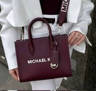 MICHAEL KORS 全新酒紅色側背包 手提包 托特包