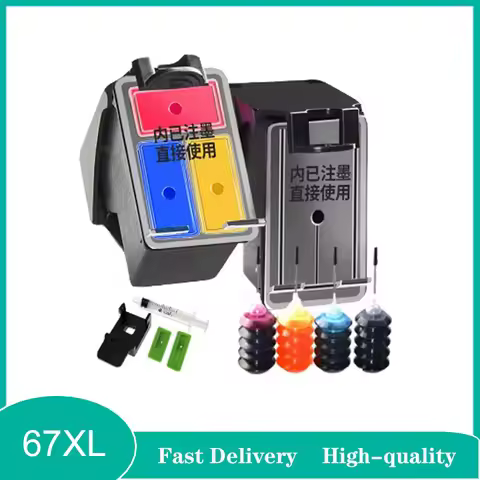 Vilaxh 67XL Refillable Replacement for Hp67 HP 67 Ink Cartridge for HP ENVY Pro 2700 6020 6052 6055 