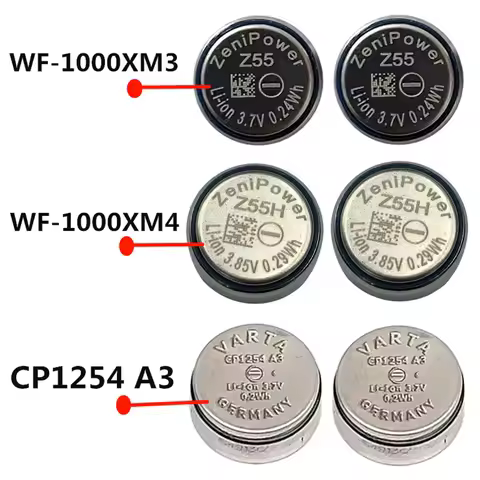 2PCS CP1254 Battery For Sony WF-1000XM4 WI-SP600N WF-SP700N WF-SP900 WF-1000XM3 WF-1000X Headset Zen