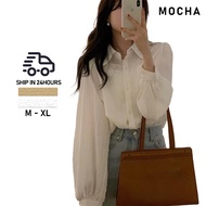 MOCHA Women Korean Style Office Blouse Formal Coat Long Sleeve Shirt Baju Office Perempuan ST906