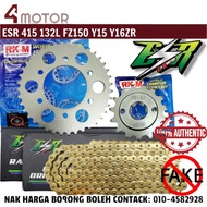 415 ESR RKM Yamaha FZ150 Y15 Y16ZR Sprocket With ESR GOLD CHAIN 415H 415HUO 132L Set RKM SPROCKET Da