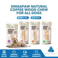 Singapaw Natural Coffee Wood Chew S/M/L/XL - Dog Chew, Dental Chew, Suitable For All Dogs