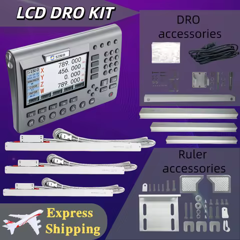 High Accuracy SDS200 4 Axis LCD DRO Digital Readout Set & 0-1000mm 5um 1um Linear Scale Encoder Sens