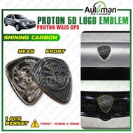 Proton 2D 3D 5D Logo Emblem Badge Proton Waja CPS Front Rear Grille Carbon Black Chrome Accessories