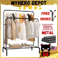 Rak Baju Besi Clothes Rack Rak Tempat Gantung Ampaian Penyidai Penyangkut Baju Pengering Pakaian Sin