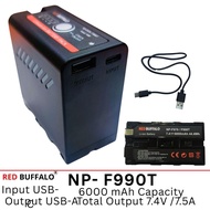 Red Buffalo NP-F970 / F990T ( with input USB Type-C ) Rechargeable Li-Ion Battery pack