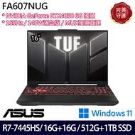 《ASUS 華碩》 FA607NUG-0083A7445HS(16吋FHD+/R7 7445HS/16G+16G/512G+1TB/RTX4050/特仕版)