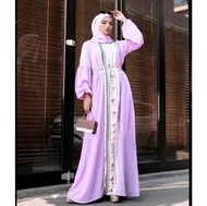 K-FASHION Gamis Set Hijab Terbaru 2024 Kekinian Baju Wanita Muslim Lebaran Model Baru Import Viral C