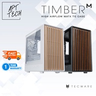 TECWARE TIMBER M TG | Micro-ATX Wooden Panel PC Casing | MID TOWER MATX CASE | Black / White