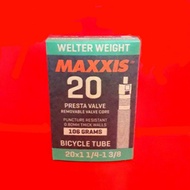 INNER TYRE 20 X 1 3/8 TUBE MAXXIS WELTER WEIGHT PRESTA VALVE 40 MM