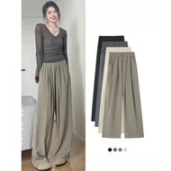 Free Shipping Taiwan Shipping Summer Wide-Leg Pants Women Pickled Vegetable Color Yamamoto Pants Wom