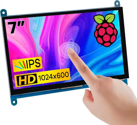 7 Inch IPS LCD Touch Screen Display 1024x600 HDMI Monitor for Raspberry Pi 5/4/3/Zero W, BB Black, W