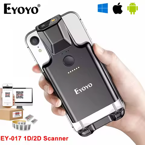 Eyoyo EY-017 Bluetooth QR 2D Barcode Scanner Back Clip Phone 1D Laser Bar Code Reader for Mobile Sca