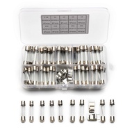 72PCS 6x30mm Fast Quick Blow Glass Tube Fuse with Fuse Holder 0.5A/1A/2A/3A/5A/10A/15A/20A/30A Assor