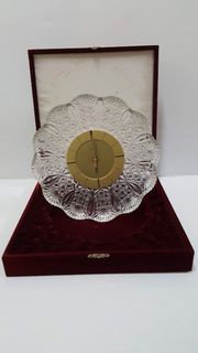 日本製 HOYA 水晶時鐘 水晶時計 聲寶公司 32公分 保谷公司 老件稀有品珍藏