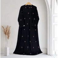 Abaya Coquette Ribbon Embroidery Abaya Dress Gamis Daily Teenagers Adults By Difacollection