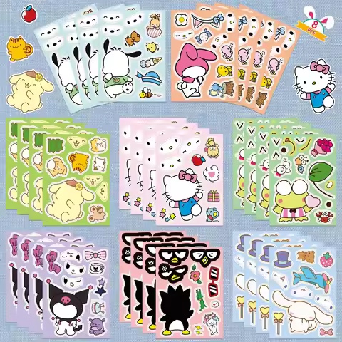 Hello Kitty Puzzle Stickers, Interactive Creative Waterproof Planner Stickers
