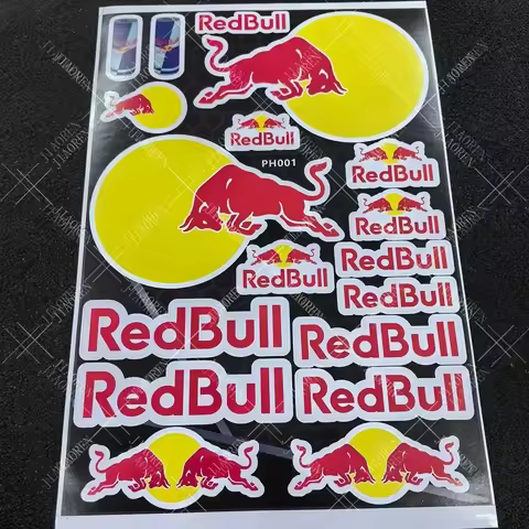 Red Bull Logo Motorcycle Stickers Helmet Decal Kit