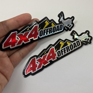 สติกเกอร์ 4x4 off road 4wd สีหลือง สติ๊กเกอร์ 3D ปั๊มนูน แต่งรถ ติดกระจก ข้างรถ ท้ายรถ รถยนต์ รถกระบ