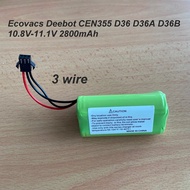 Ecovacs Deebot Vacuum Battery For CEN355 D36 D36A D36B etc 10.8-11.1V 2800mAh Robotic Cleaner (3 wir