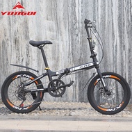 Folding Bicycle Foldable Bicycle 7-speed 20-inch Double Disc Brake Men And Women Commuter Bike
