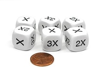 Koplow Games Set of 6 D6 16mm Educational Math Dice - 1, 2, and 3 Times Multiplier Dice