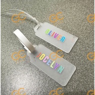 Frosted Acrylic Luggage Tag | Custom Name Bag Tag | Custom Name Suitcase Tag | Custom Name Tag with 