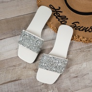 Women's Home Slippers One Foot Stirrup Geely Flat Slippers Square Head One Size Women's Shoes