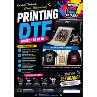 Custom DTF Sticker Cetak Baju Gambar Sendiri Iron On Patch Heat Press T-Shirt Printing DIY Logo Labe
