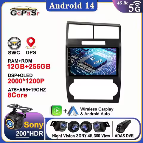 Android 14 For Dodge Charger LX 2005 - 2010 For Dodge Magnum 2 2003 - 2007 Car Radio Multimedia Vide