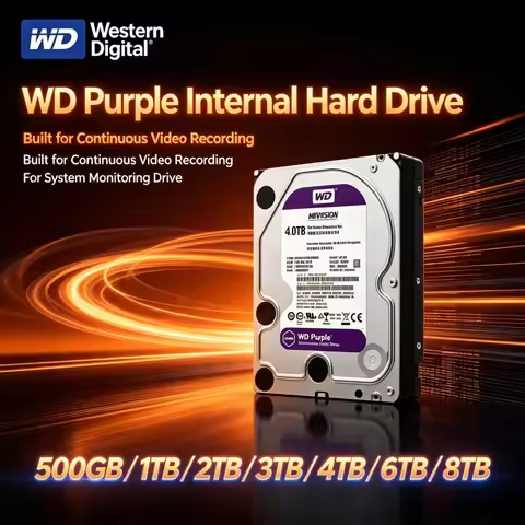 Western Digital WD Purple Hard Disk 3.5 Inch SATA 6.0Gb/s 1TB 2TB 3TB 4TB Surveillance HDD For Secur