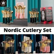 [READY STOCK] Nordic Cutlery Viral Sudu Kayangan Sudu Hotel Cutleries Dinnerware Set Sudu NORDIC Spo