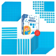 131 PCS Jumbo Magnetic Base Ten Blocks - Place Value Blocks - Math Manipulatives for Elementary Clas