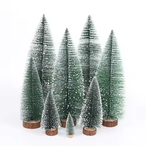 Mini Christmas Trees Decor Artificial Christmas Decorations Christmas Tree Bottle Brush Trees Table 